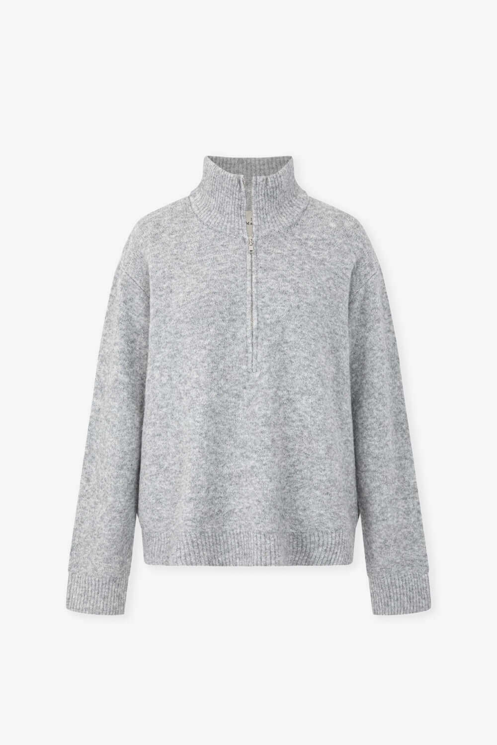 立領半開襟混紡毛衣