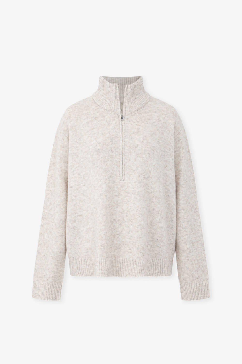 立領半開襟混紡毛衣