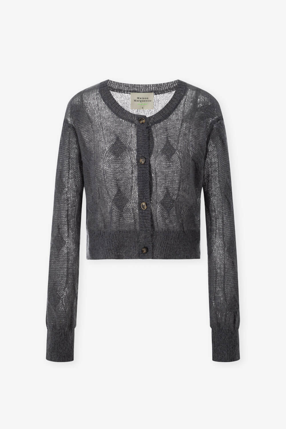 微透馬海毛針織開襟衫