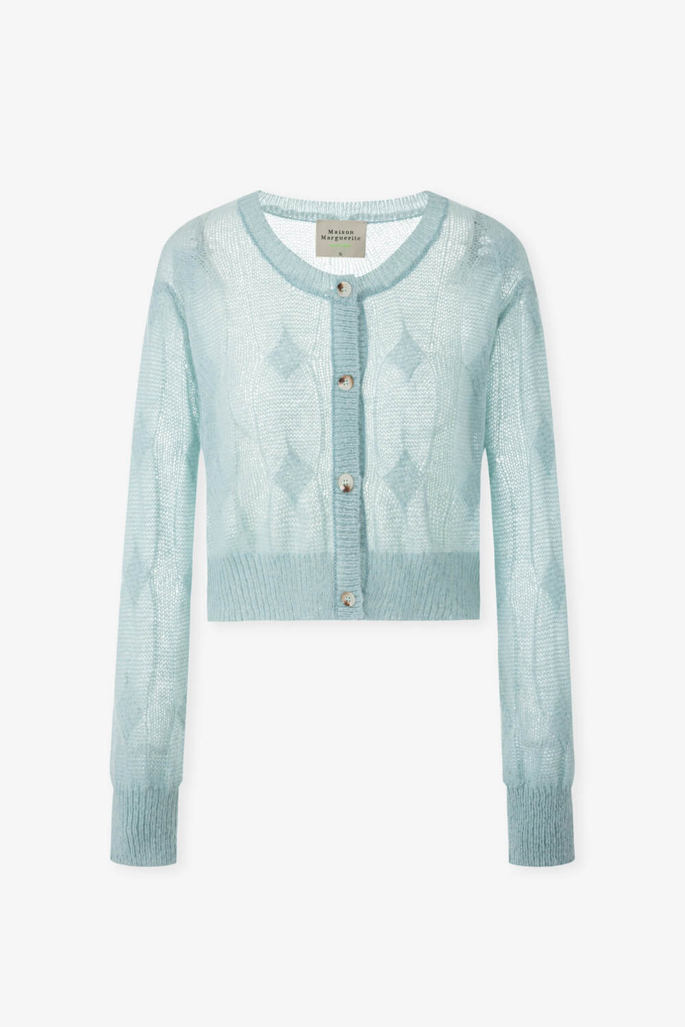 微透馬海毛針織開襟衫