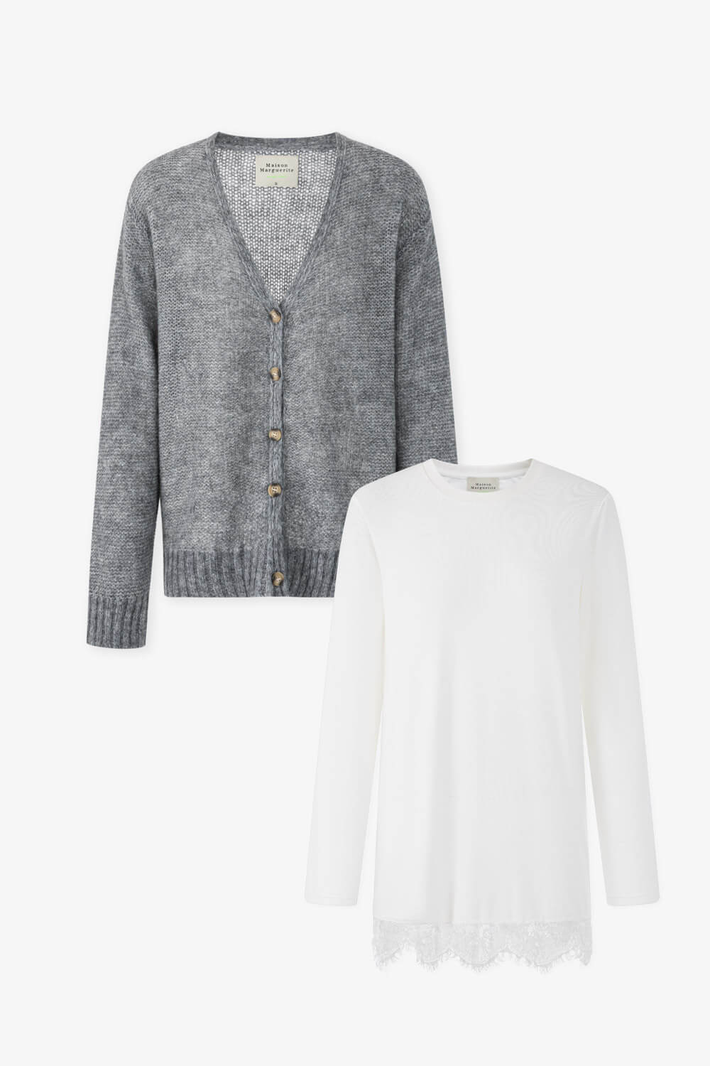 蕾絲上衣針織套組