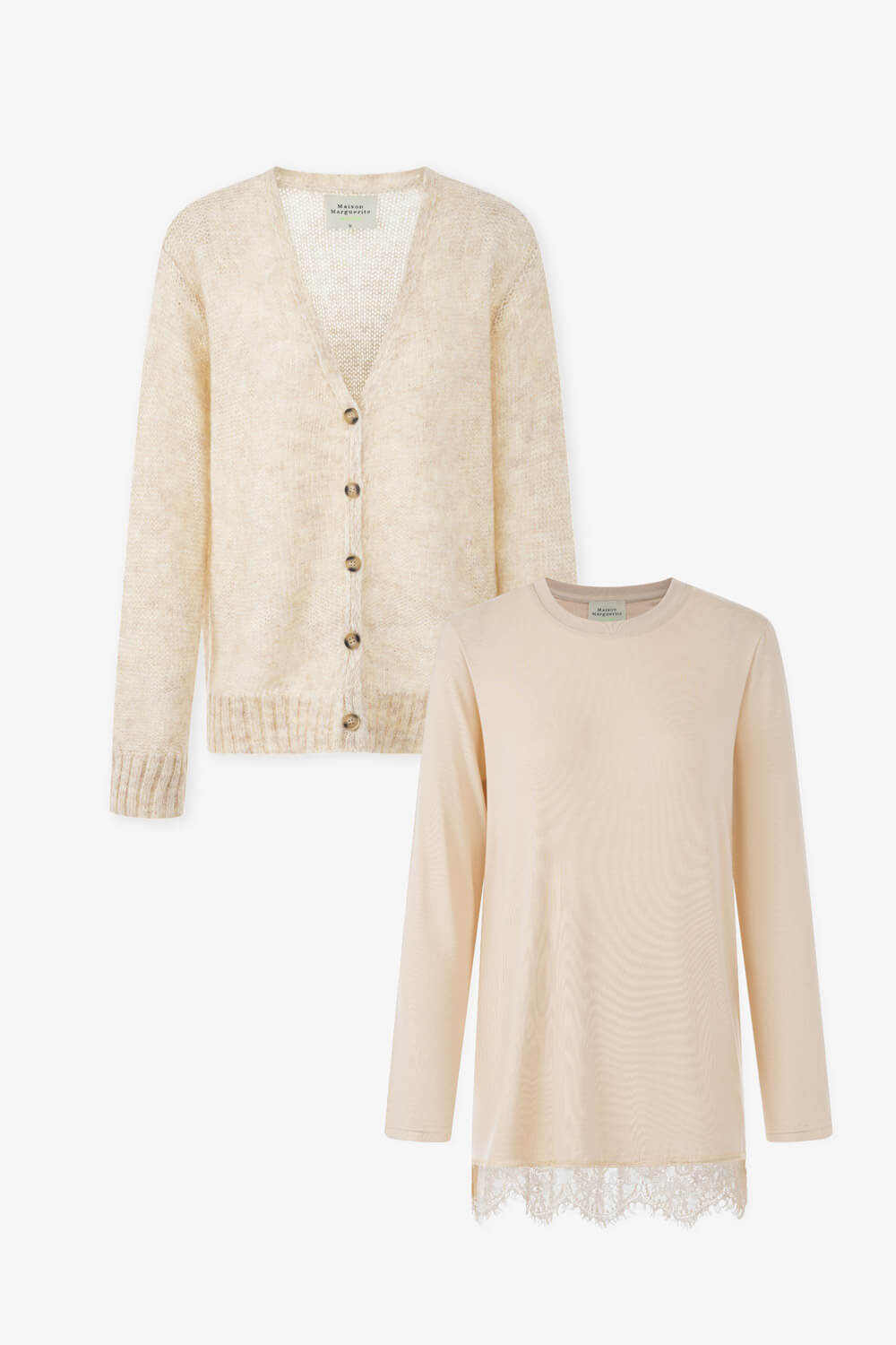 蕾絲上衣針織套組