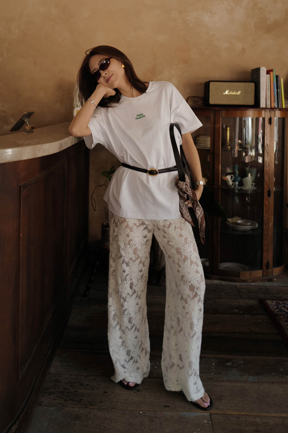 透視微喇叭蕾絲褲