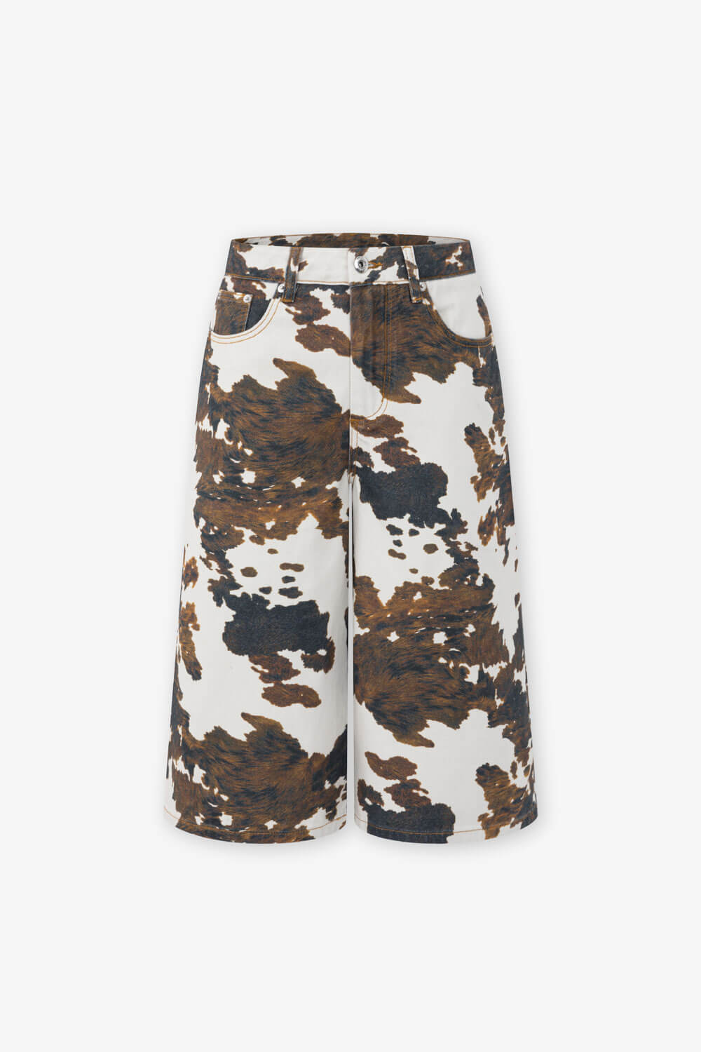 乳牛紋七分寬褲