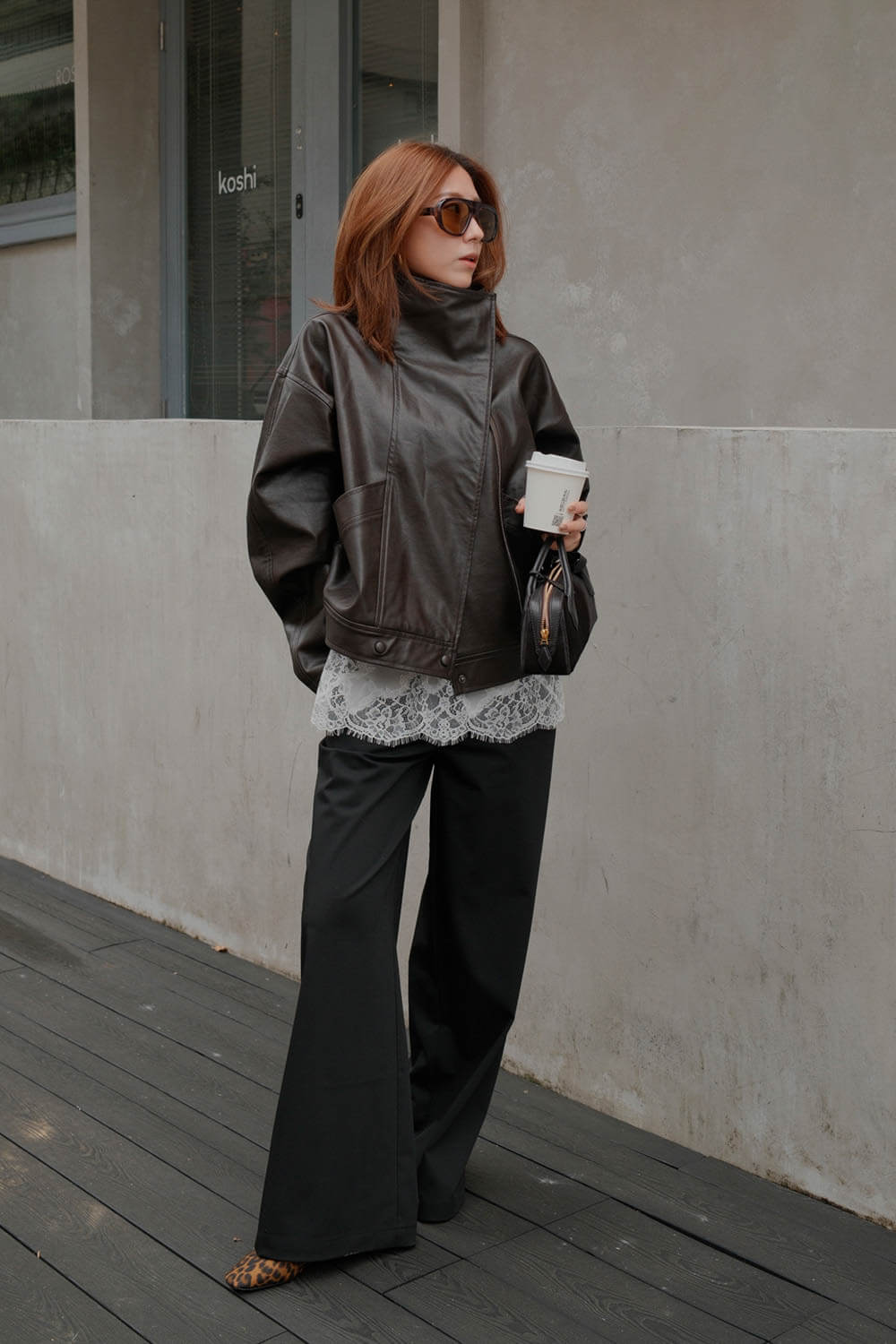 寬鬆直筒西裝長褲