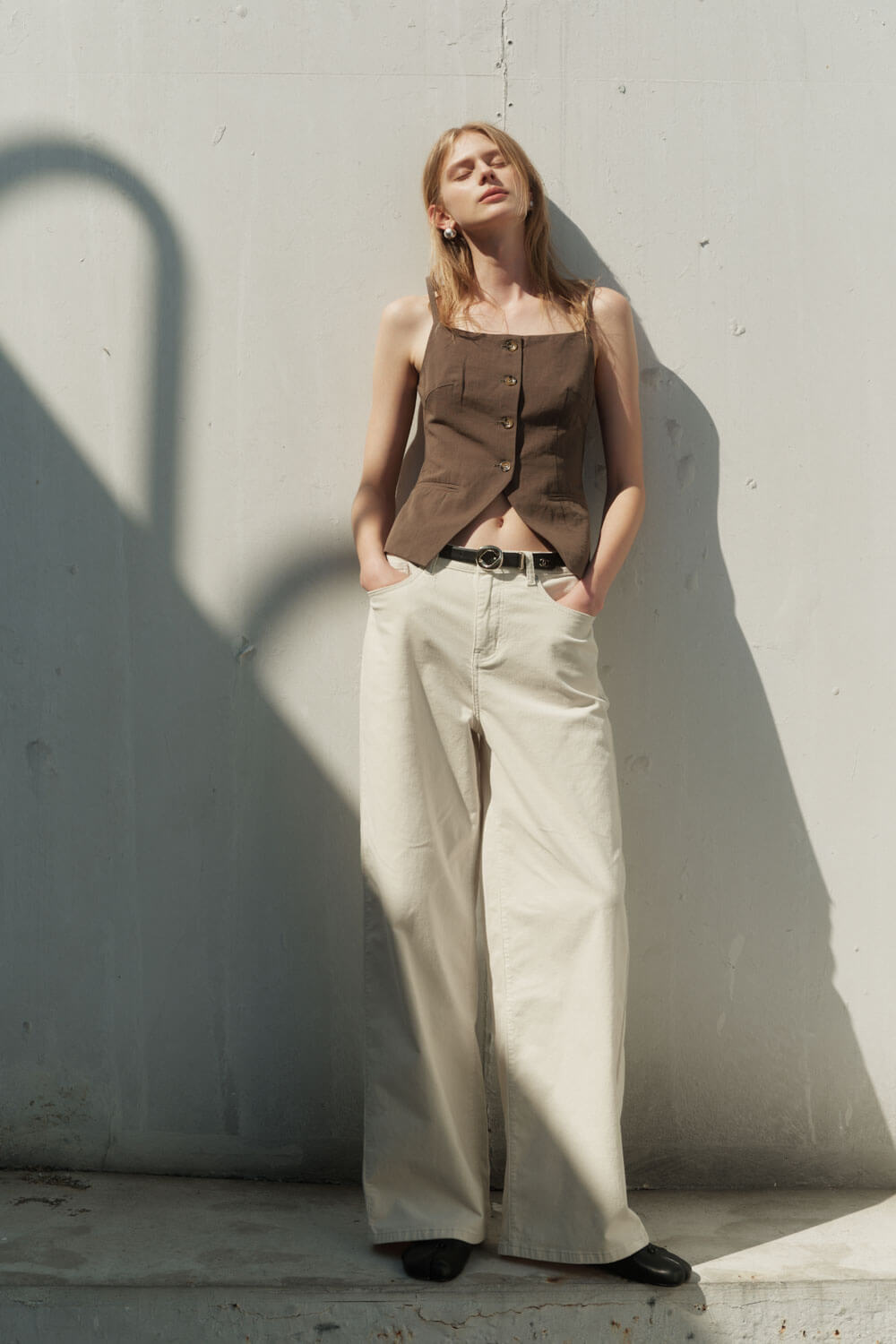 薄款燈芯絨直筒褲