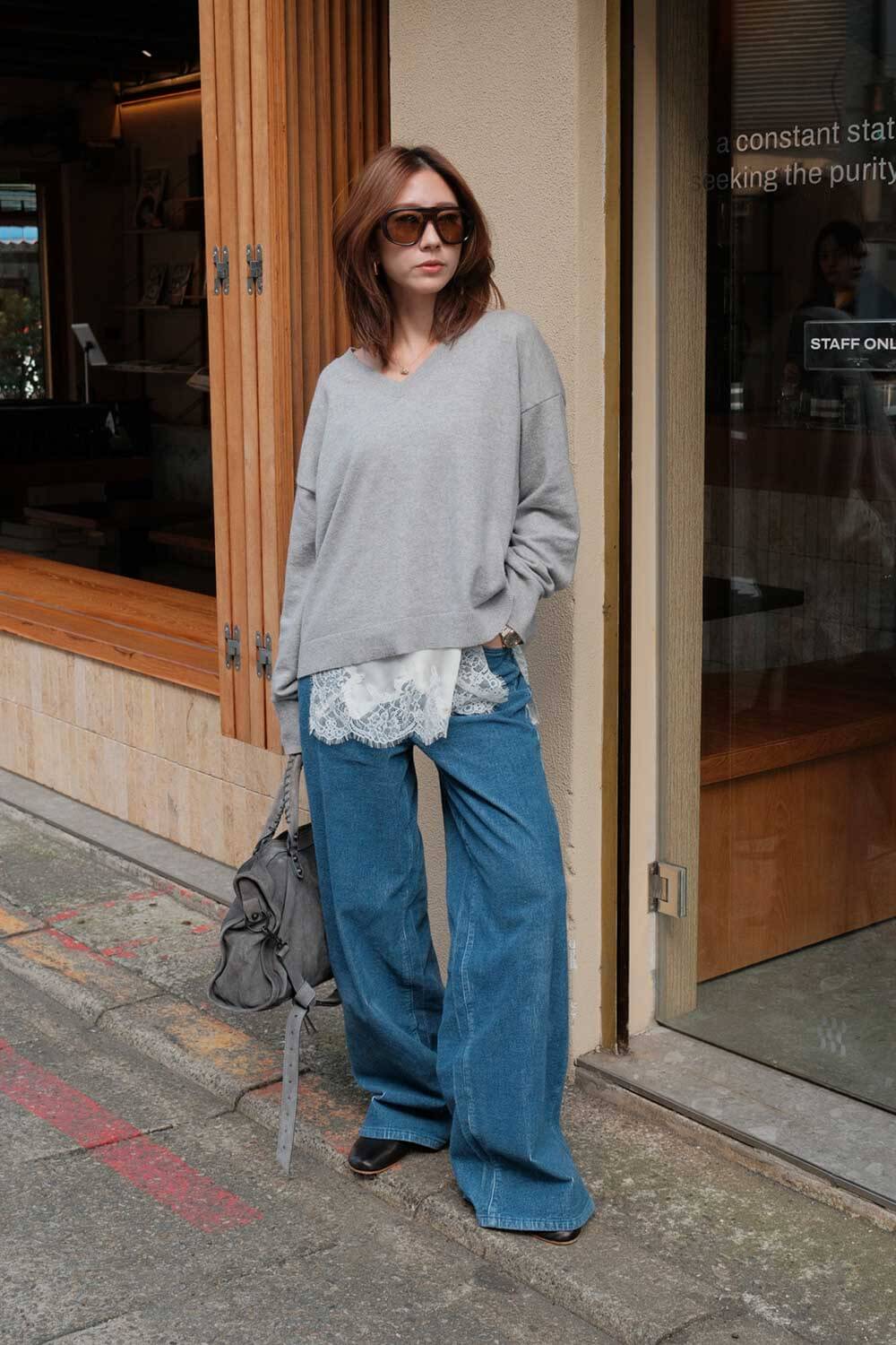 加長牛仔燈芯絨直筒褲