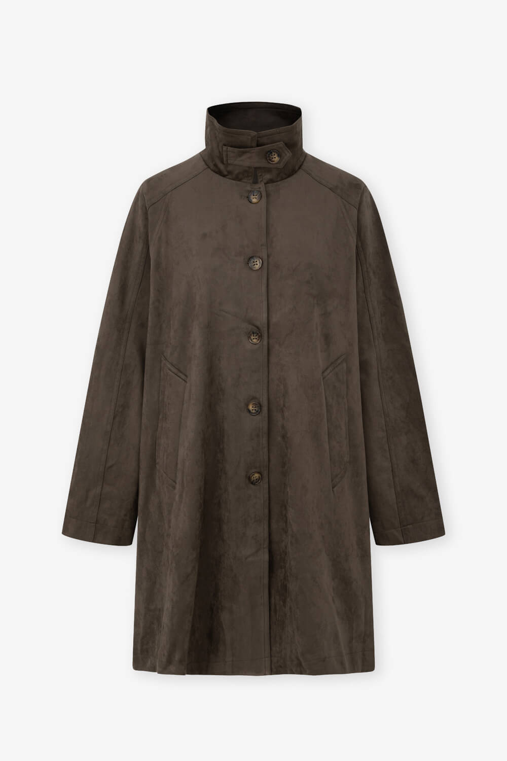 立領麂皮風衣外套