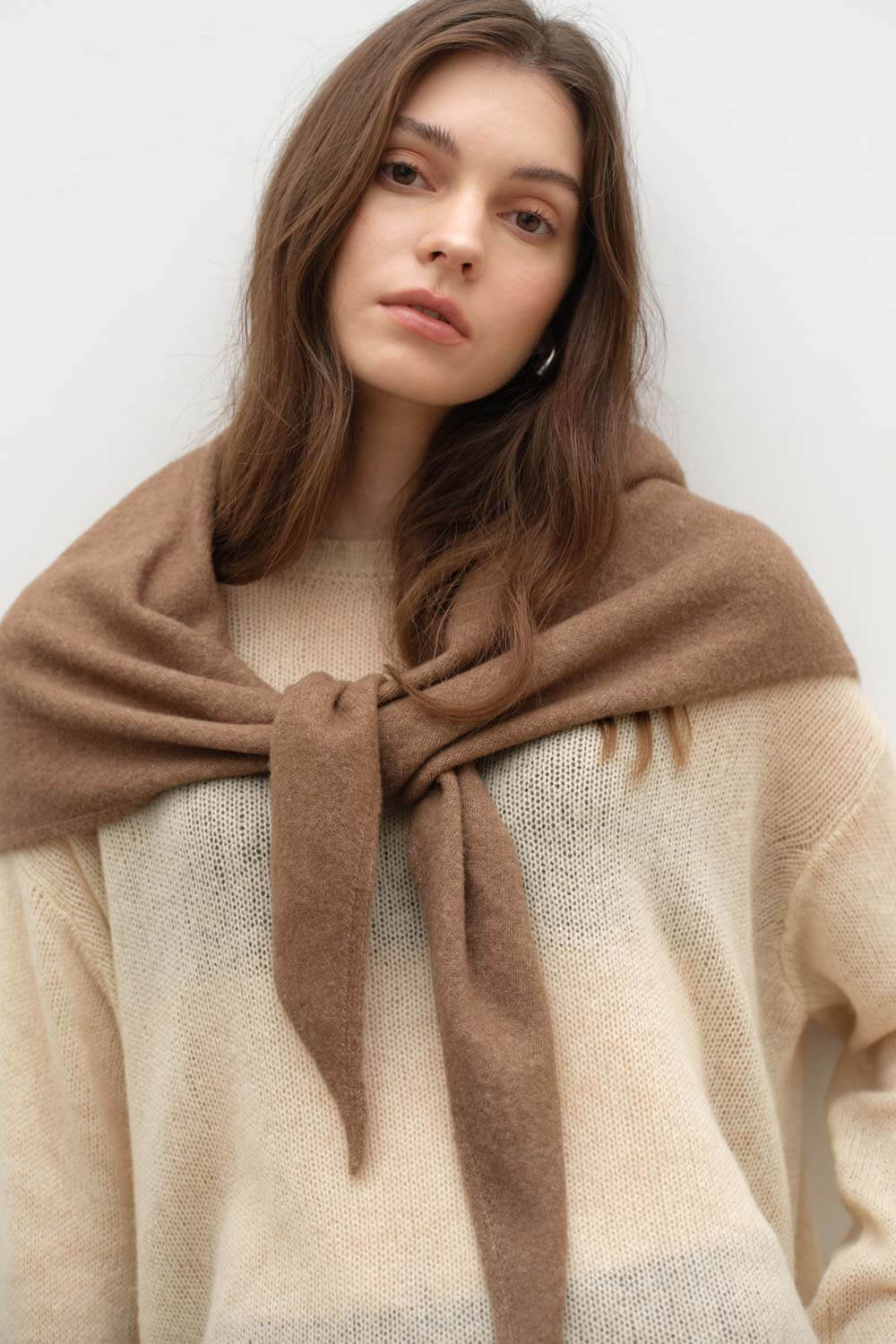 提織三角針織圍巾