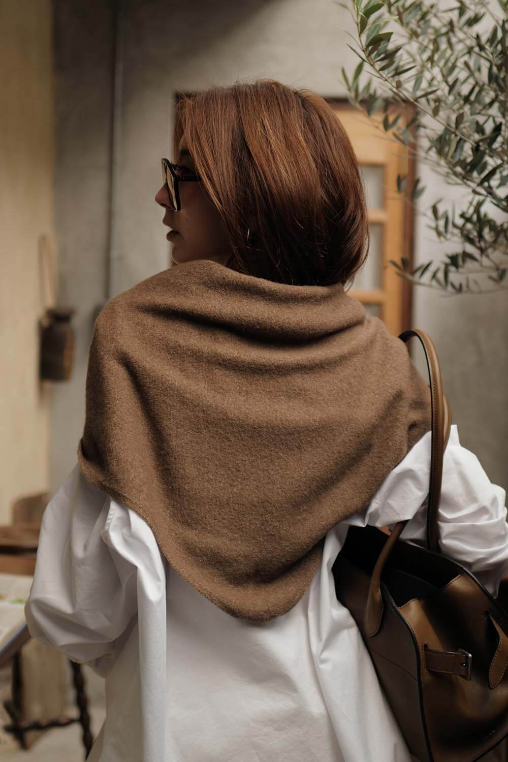 提織三角針織圍巾