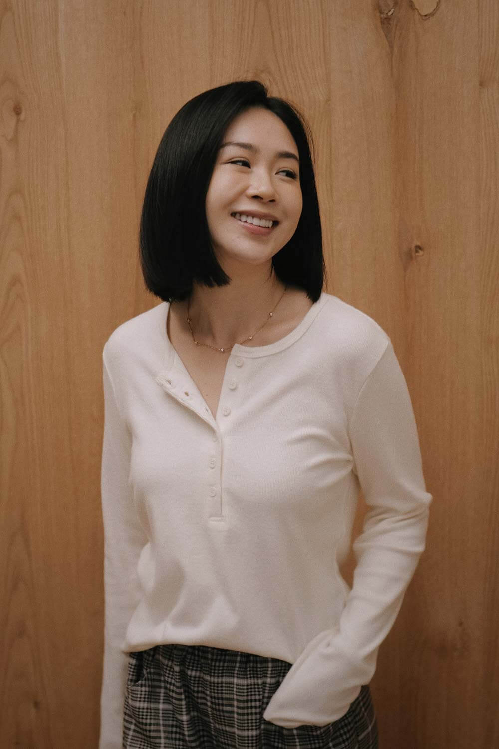 排釦設計長袖上衣