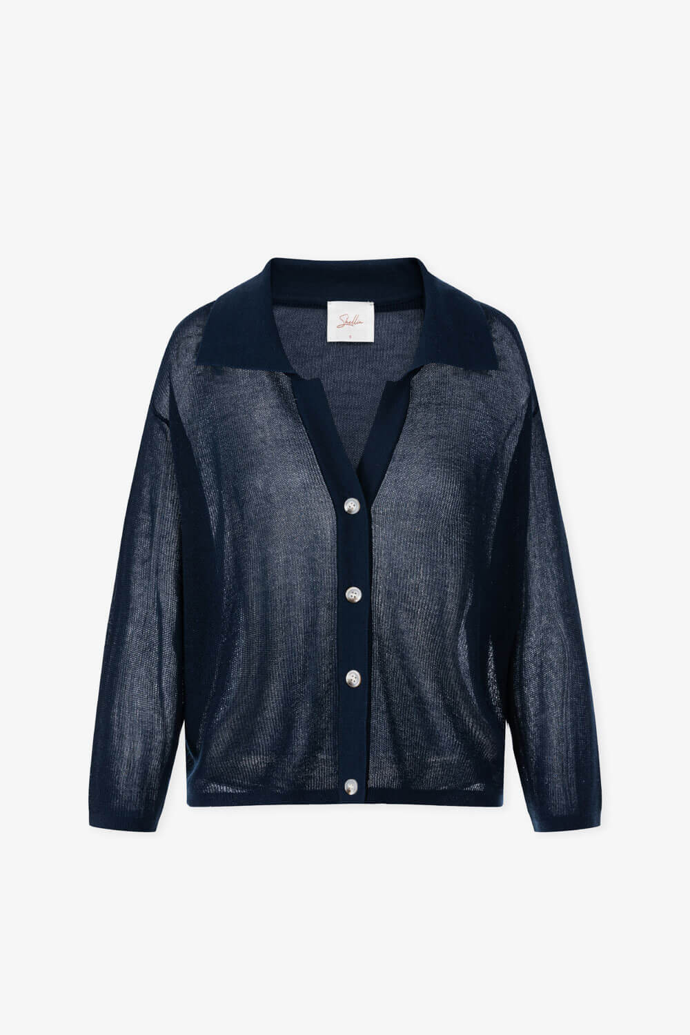 翻領開襟針織上衣