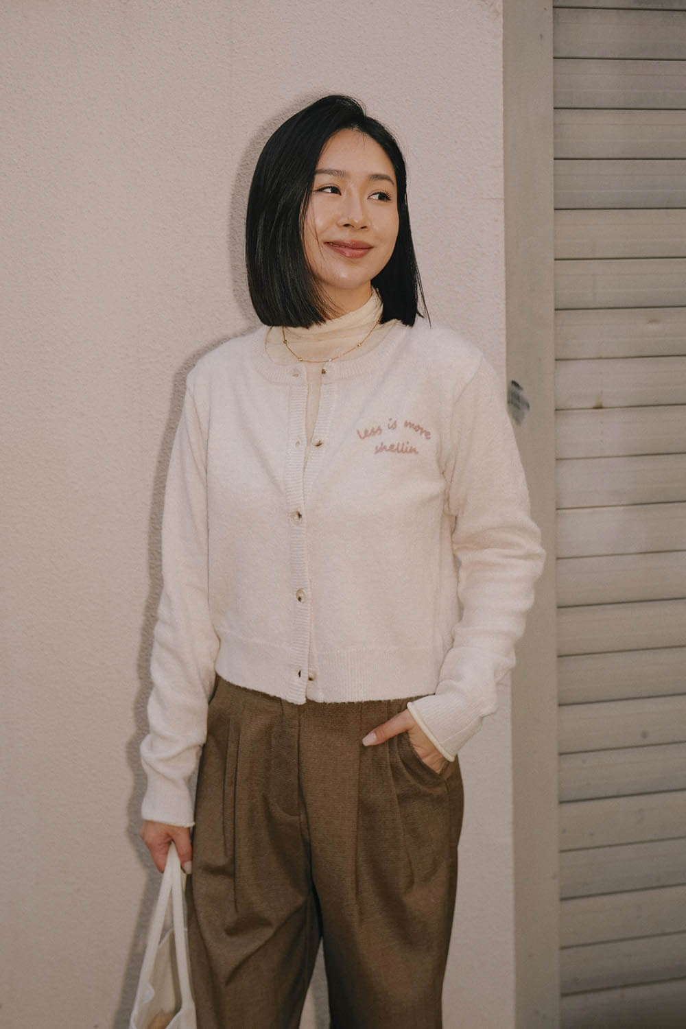 品牌繡飾針織開襟衫