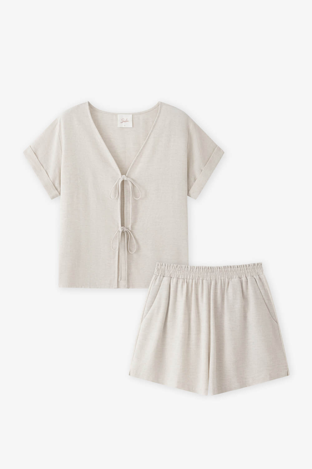 綁結寬鬆短褲套裝