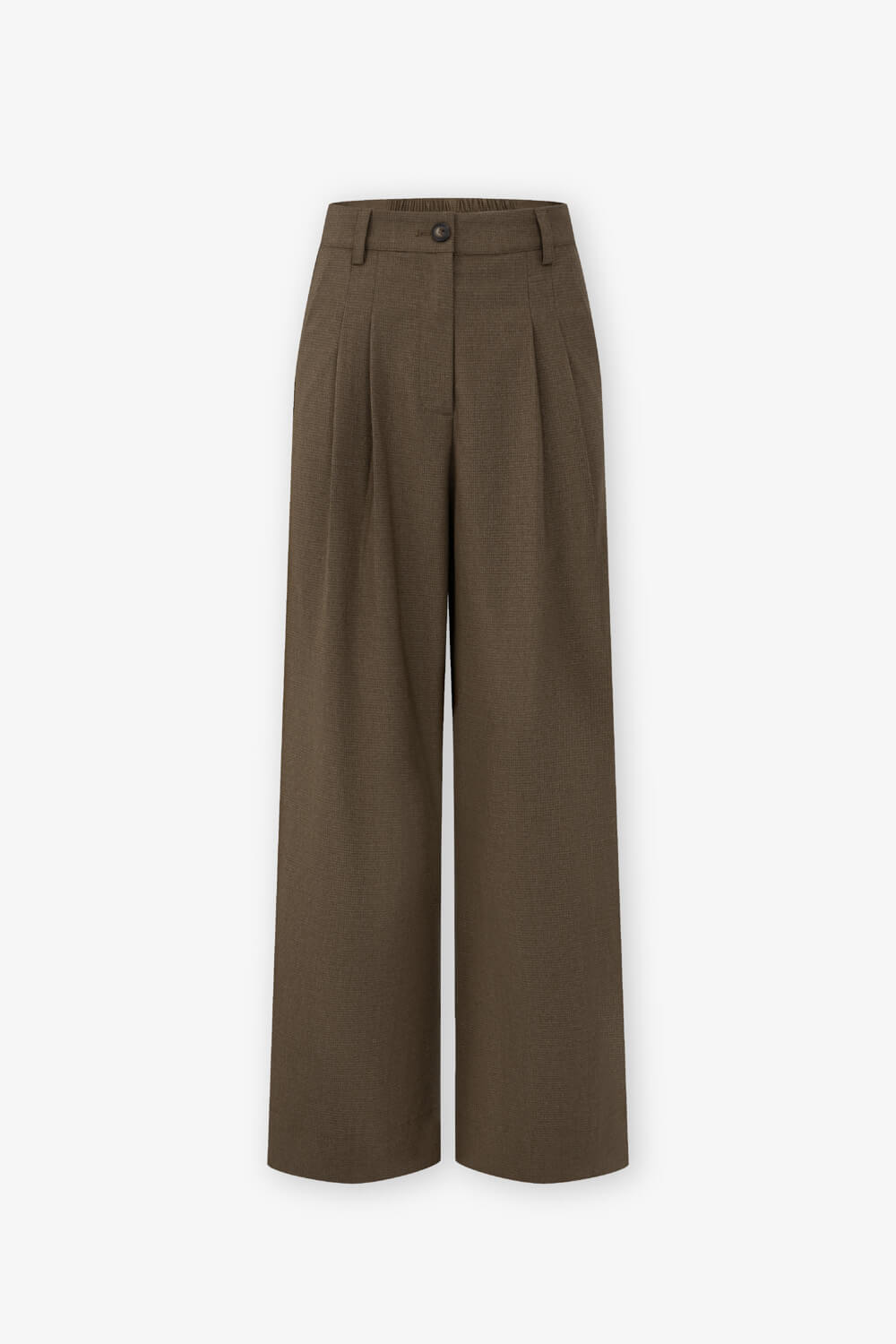 呢紋打褶西裝寬褲