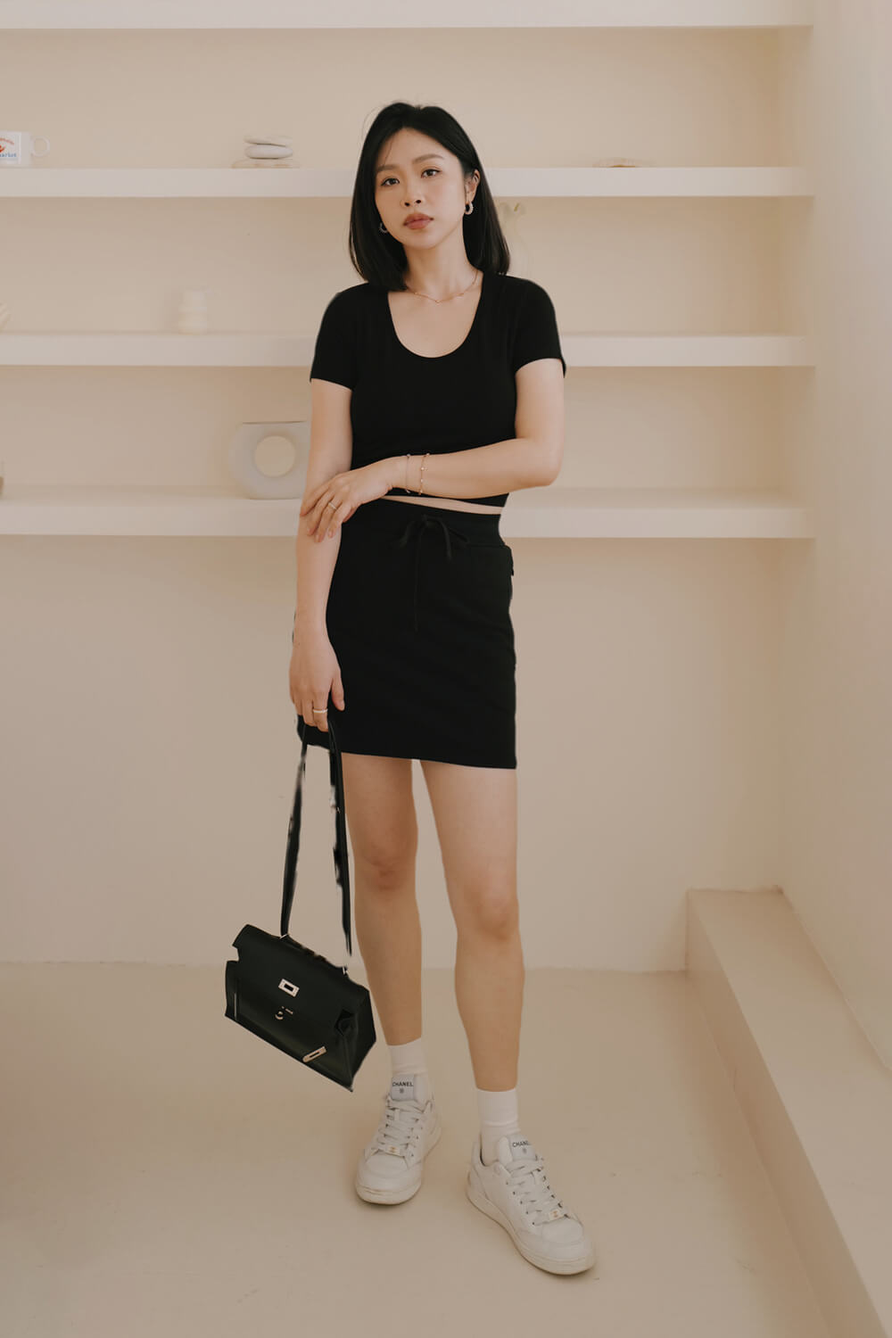 腰綁繩舒適裙褲