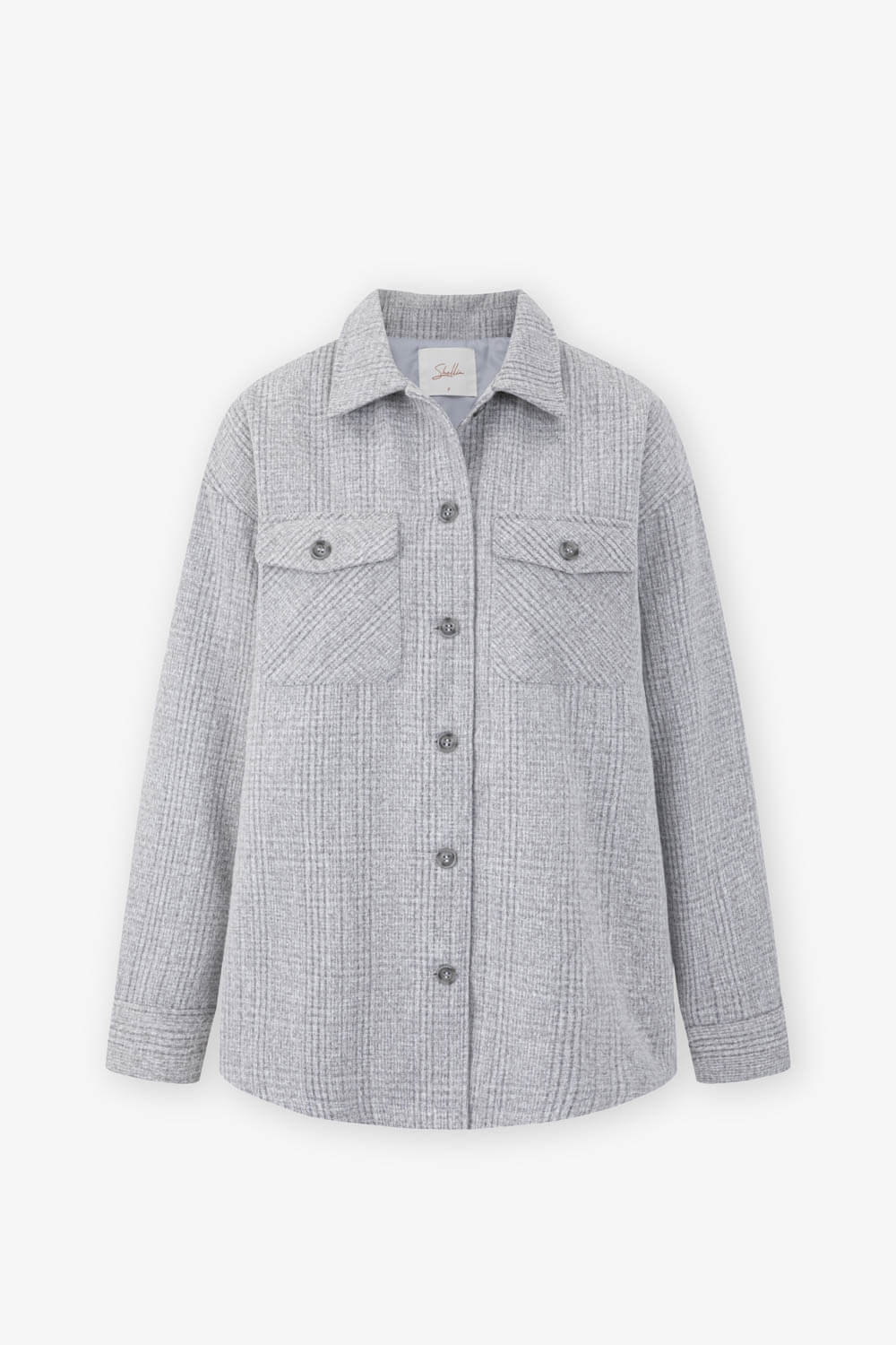 毛呢寬版襯衫外套