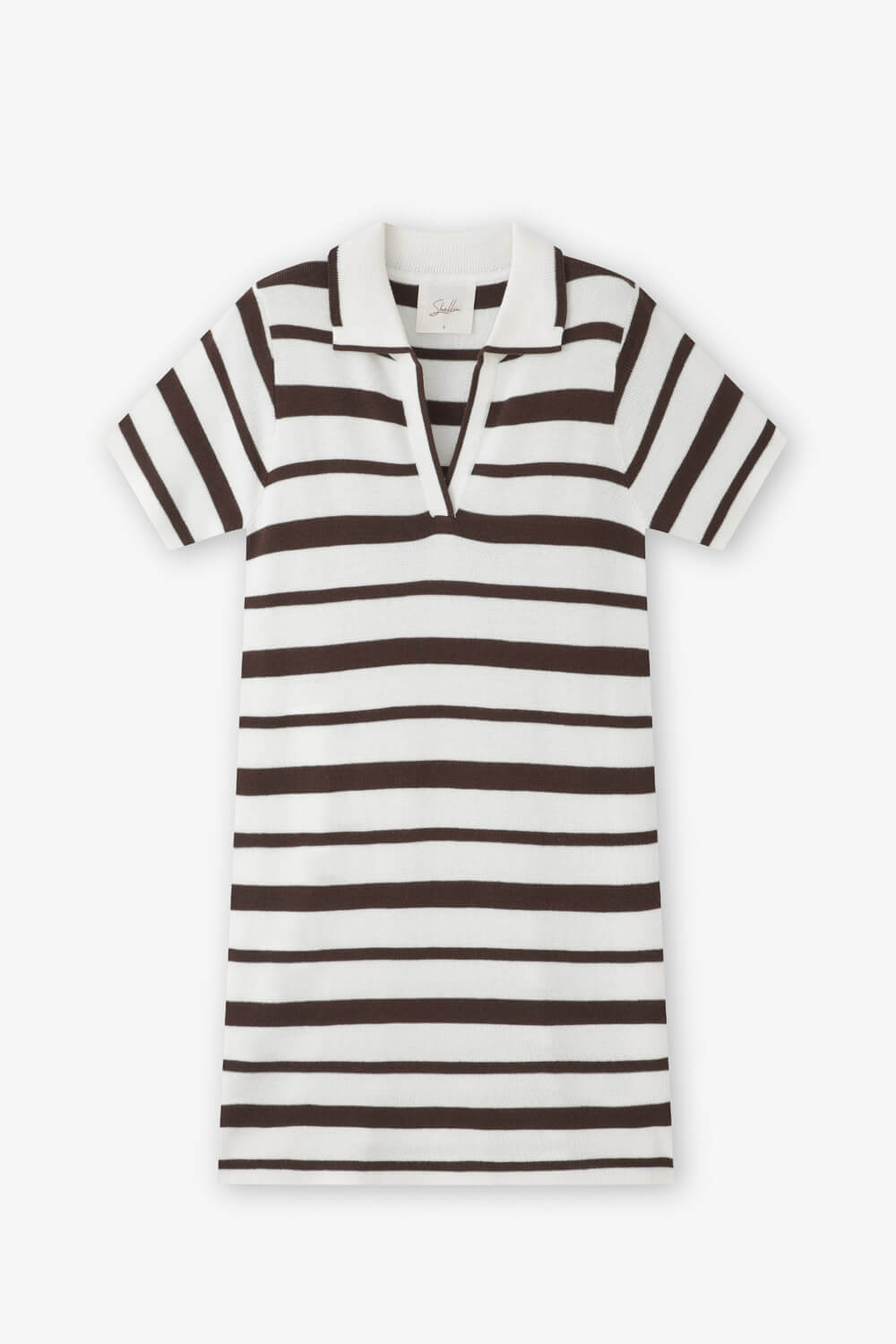 條紋翻領針織洋裝