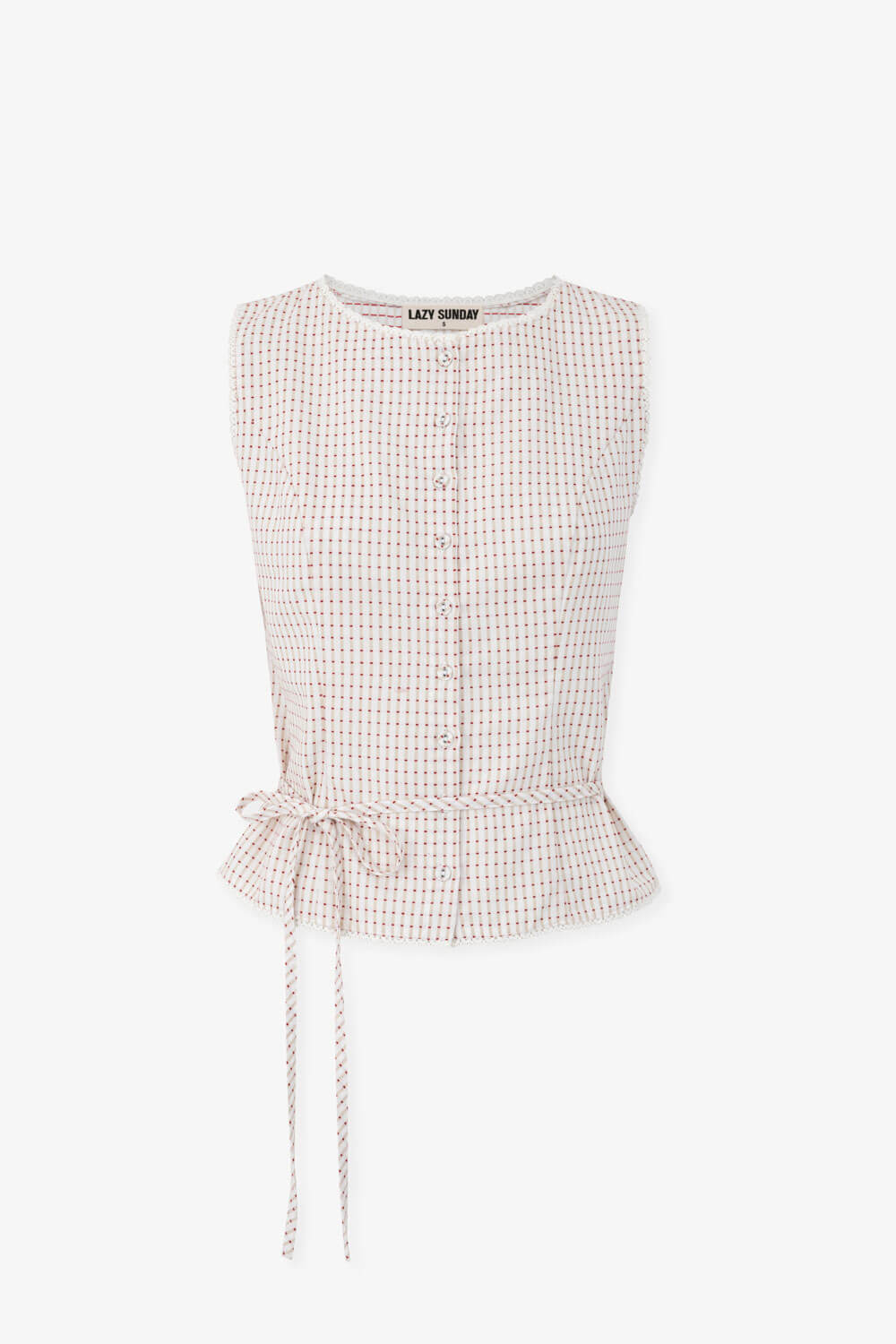 花邊裝飾無袖上衣