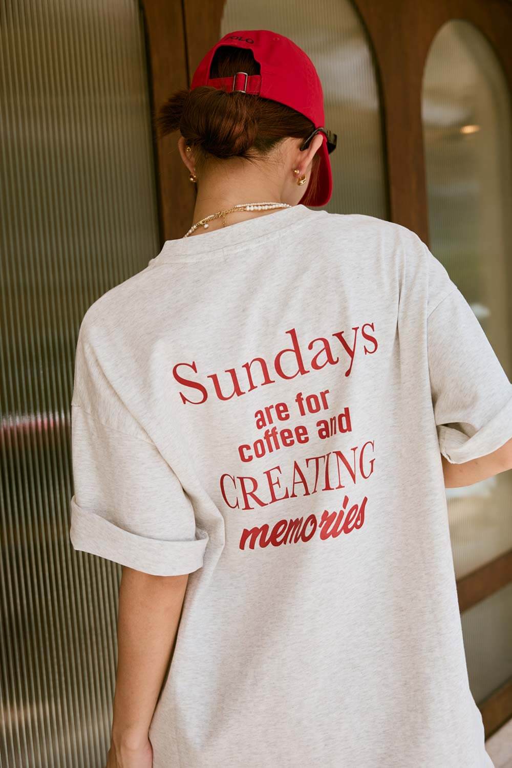 背後標語印刷T恤