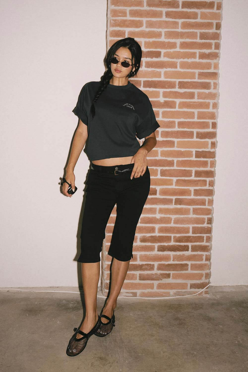 波浪標語印花T恤