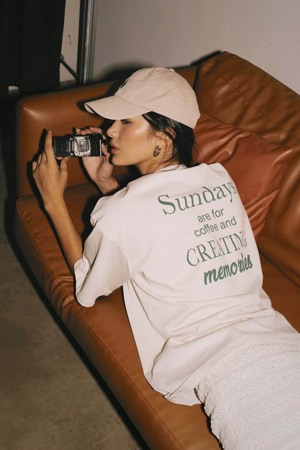 假日標語印花T恤