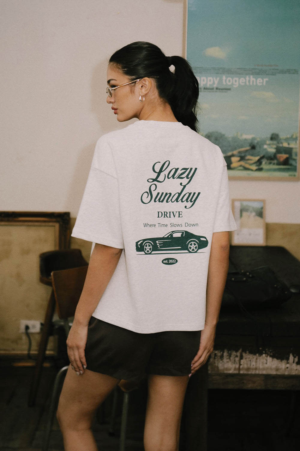 復古汽車印花Ｔ恤