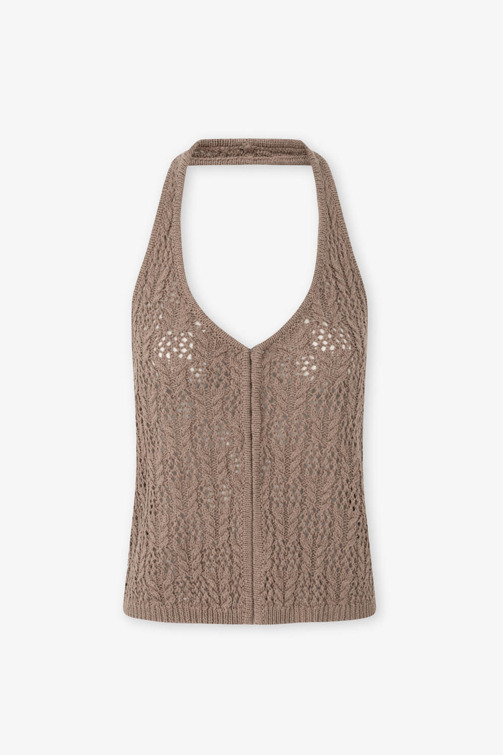 繞頸開襟針織背心