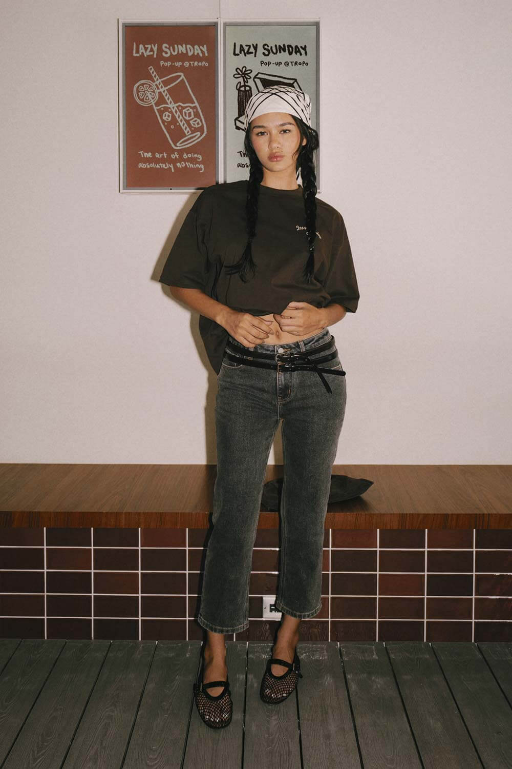 洗色合身牛仔褲