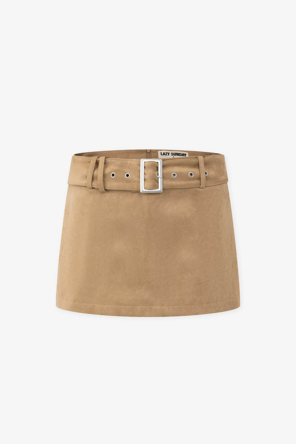 麂皮短褲裙（附腰帶）