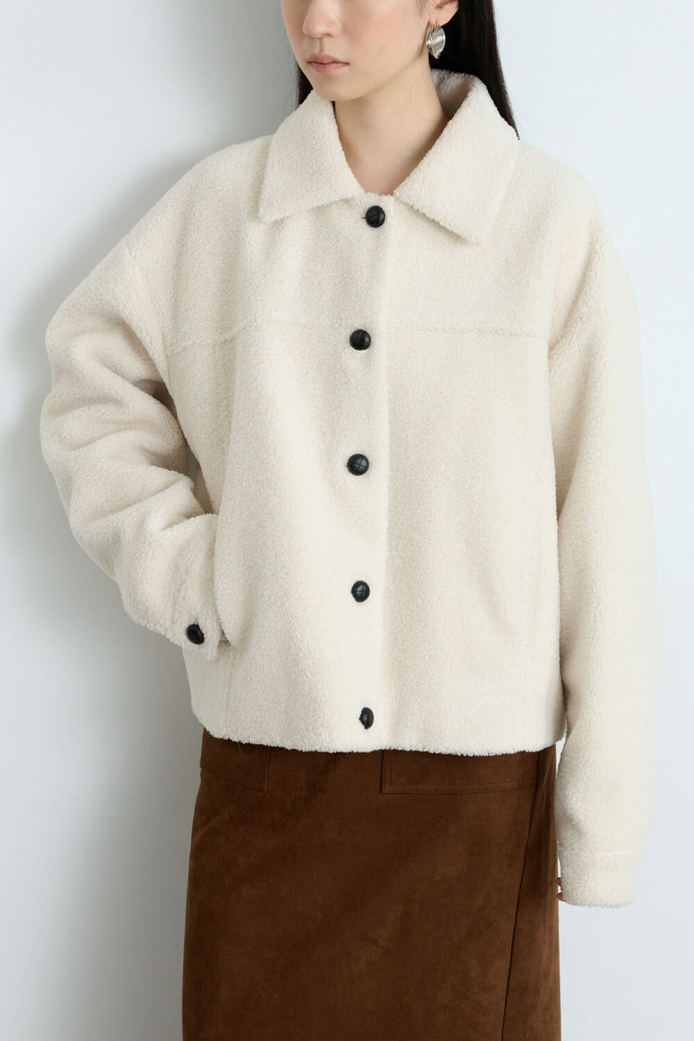 毛絨開襟鋪棉外套 毛絨開襟鋪棉外套