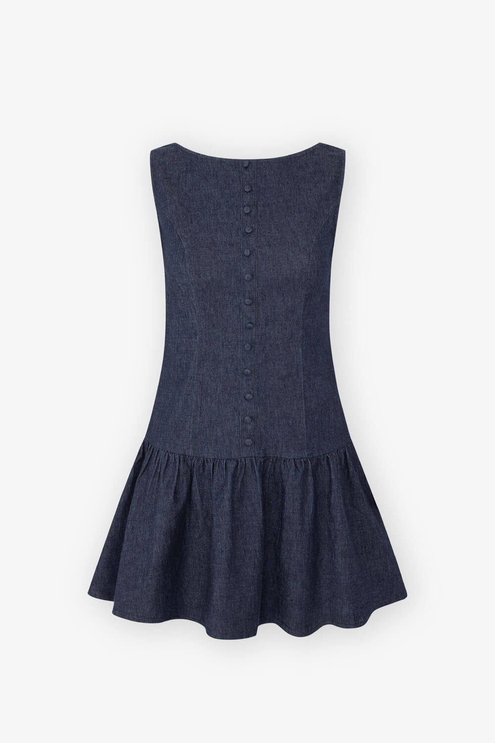 釦飾牛仔短洋裝