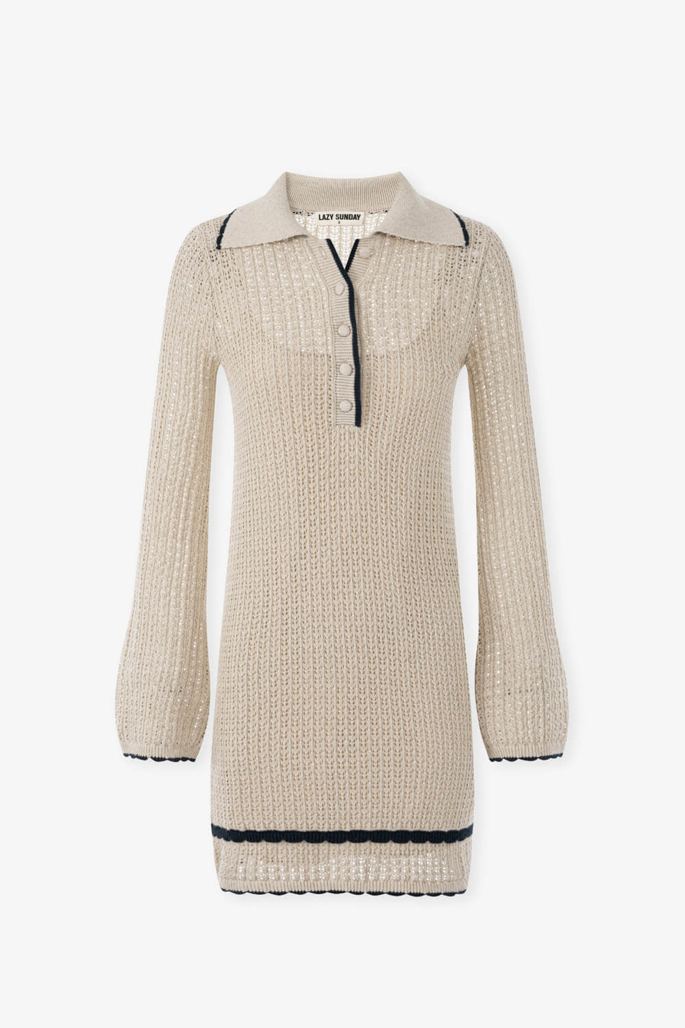 緹花鏤空針織洋裝附內搭