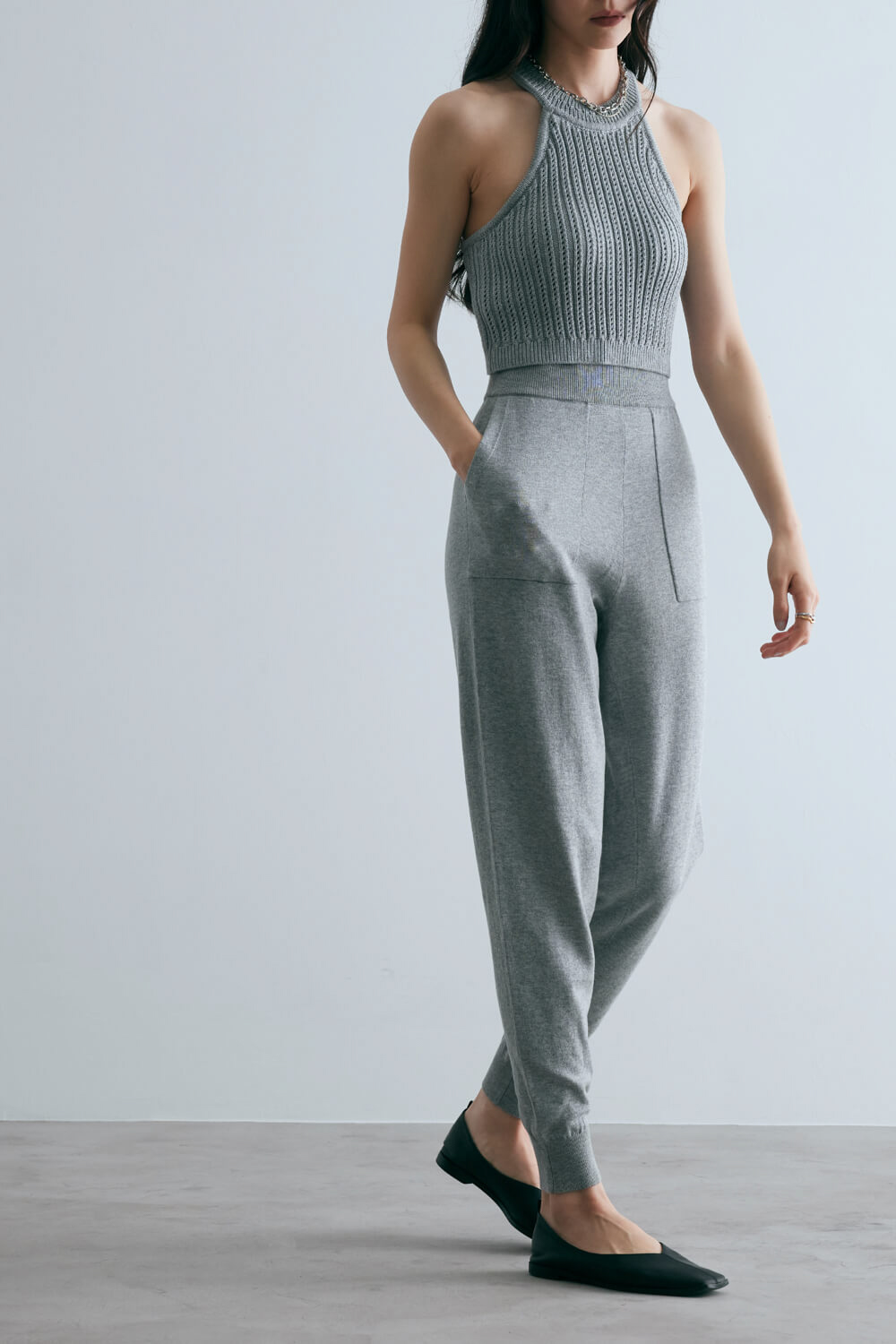 薄款針織縮口褲