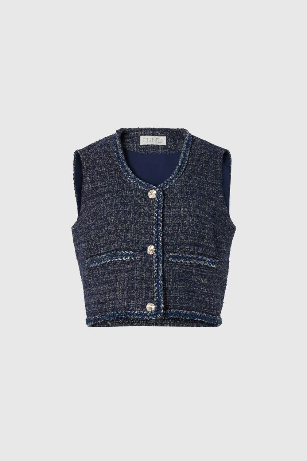 領鑲邊花呢背心