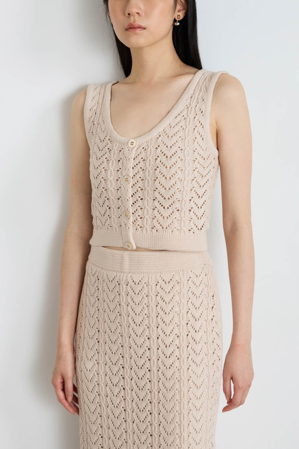 直紋提織針織背心