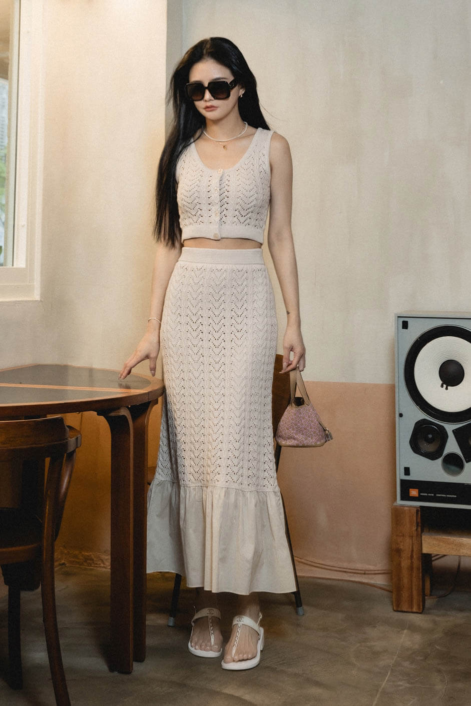 提織拼接針織裙