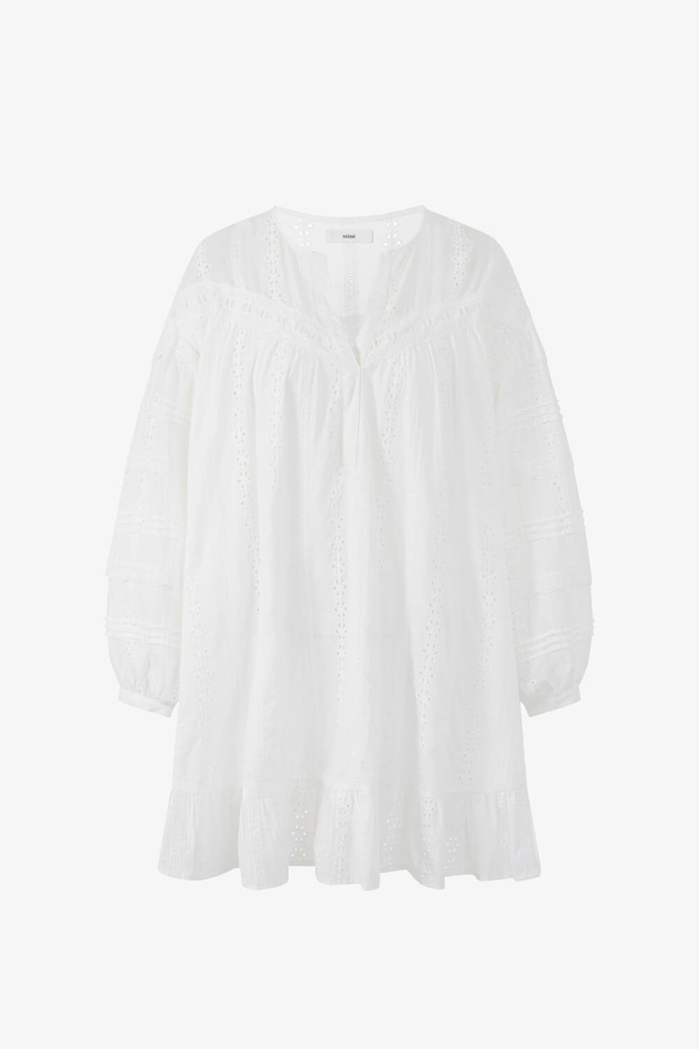 蕾絲花邊澎袖洋裝